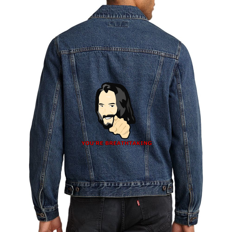 You Are Breathtaking Keanu Reeves Men Denim Jacket by agus loli | Artistshot