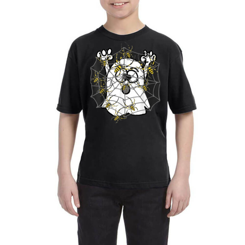 Funny Ghost Trapped In Joro Spider Web Halloween Cartoon Youth Tee by Outpost | Artistshot