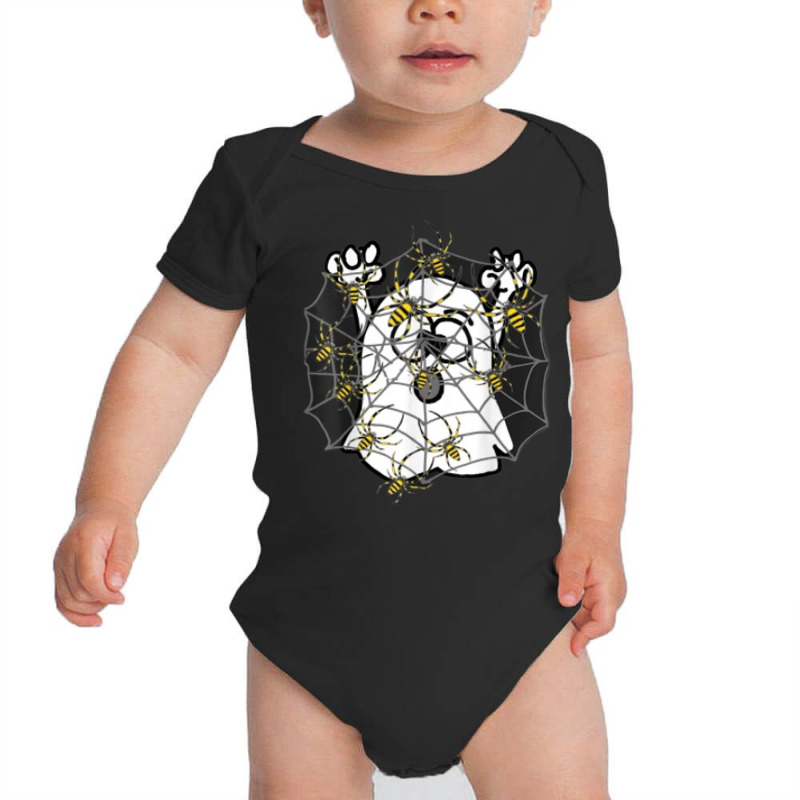 Funny Ghost Trapped In Joro Spider Web Halloween Cartoon Baby Bodysuit by Outpost | Artistshot