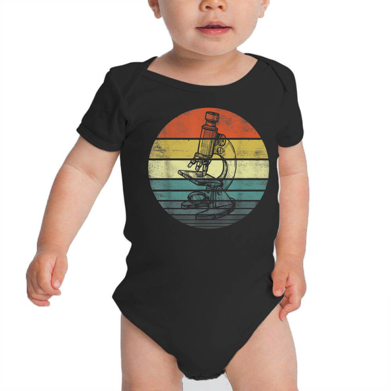 Science Gifts Retro Sunset Scientist Microscope Microscopy T Shirt Baby Bodysuit | Artistshot