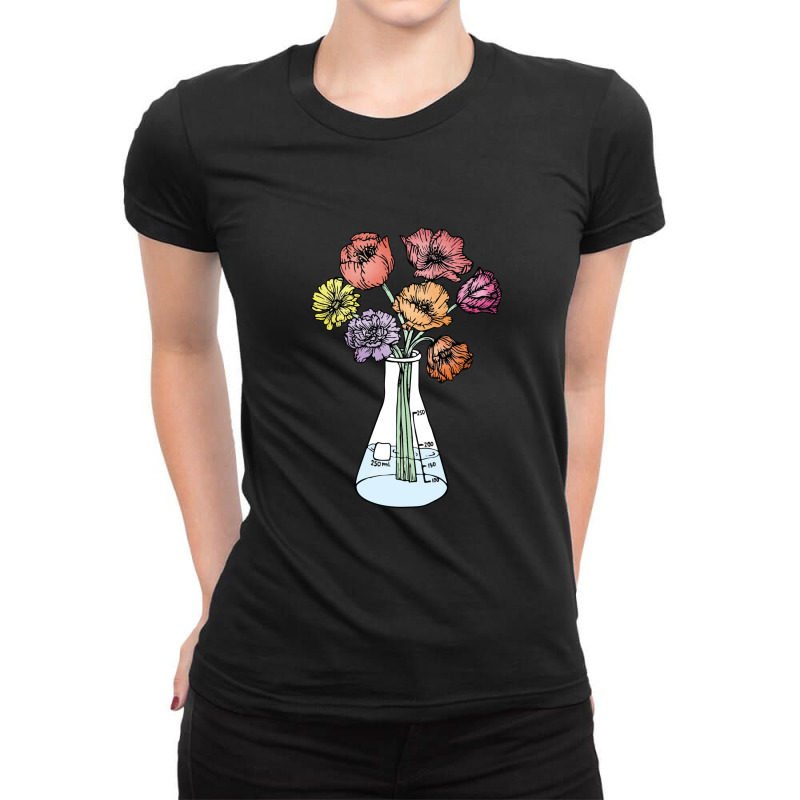 Erlenmeyer Bouquet Ladies Fitted T-Shirt by cm-arts | Artistshot