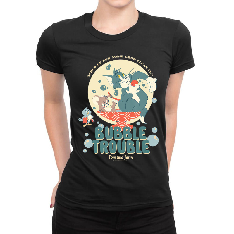 Tom And Jerry Bubble Trouble Ladies Fitted T-Shirt by cm-arts | Artistshot