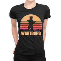 Wartburg Tennessee Vintage Bear Distressed Retro 80s Sunset Premium Ladies Fitted T-shirt | Artistshot