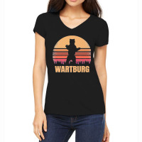 Wartburg Tennessee Vintage Bear Distressed Retro 80s Sunset Premium Women's V-neck T-shirt | Artistshot