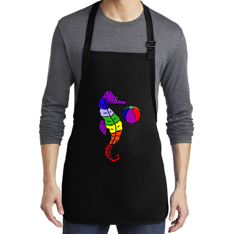 Cool Seahorse And Beach, Cool Seahorse And Beach Art,cool Seahorse And Medium-length Apron | Artistshot