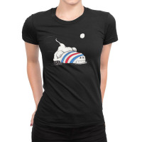 American Teeth Race Car Auto Striped Dragster By B Mossman T Ladies Fitted T-shirt | Artistshot