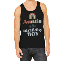 Womens Auntie Of The Birthday Boy Boho Rainbow Party Retro Supplies Tank Top | Artistshot