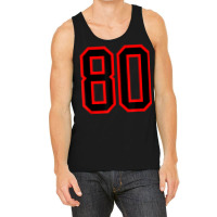 Jersey Number #80 Red Black Sports Birthday Lucky Number 80 Tank Top | Artistshot