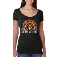 Social Worker Leopard Rainbow Social Work Women Girls T Shirt Women's Triblend Scoop T-shirt | Artistshot