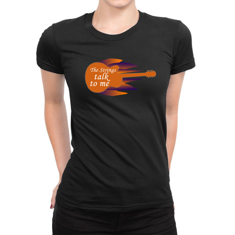 Guitar Strings Ladies Fitted T-Shirt by cm-arts | Artistshot