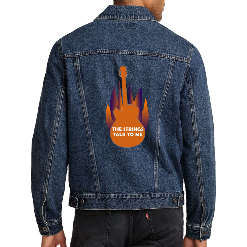 Guitar Strings Talk Men Denim Jacket by cm-arts | Artistshot