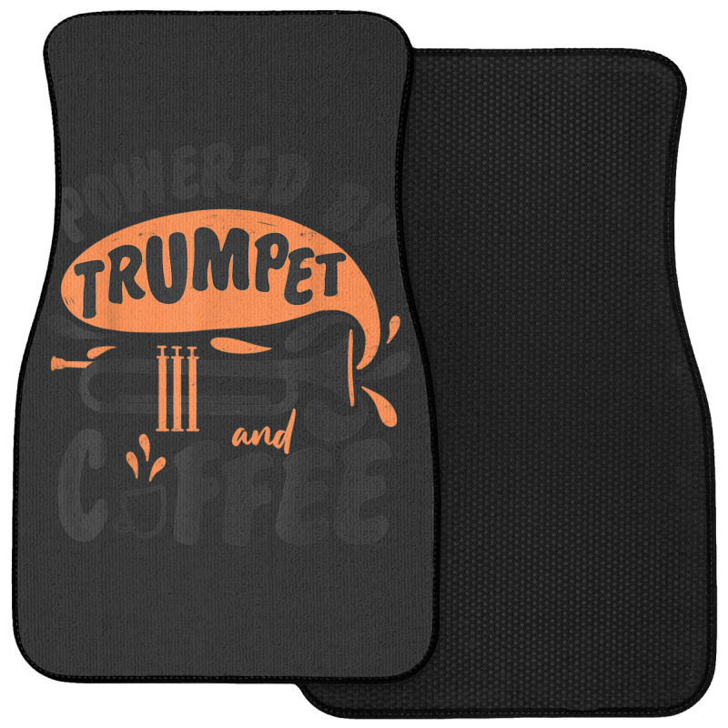 Trumpet Player Coffee Powered By Trumpet And Coffee Front Car Mat | Artistshot