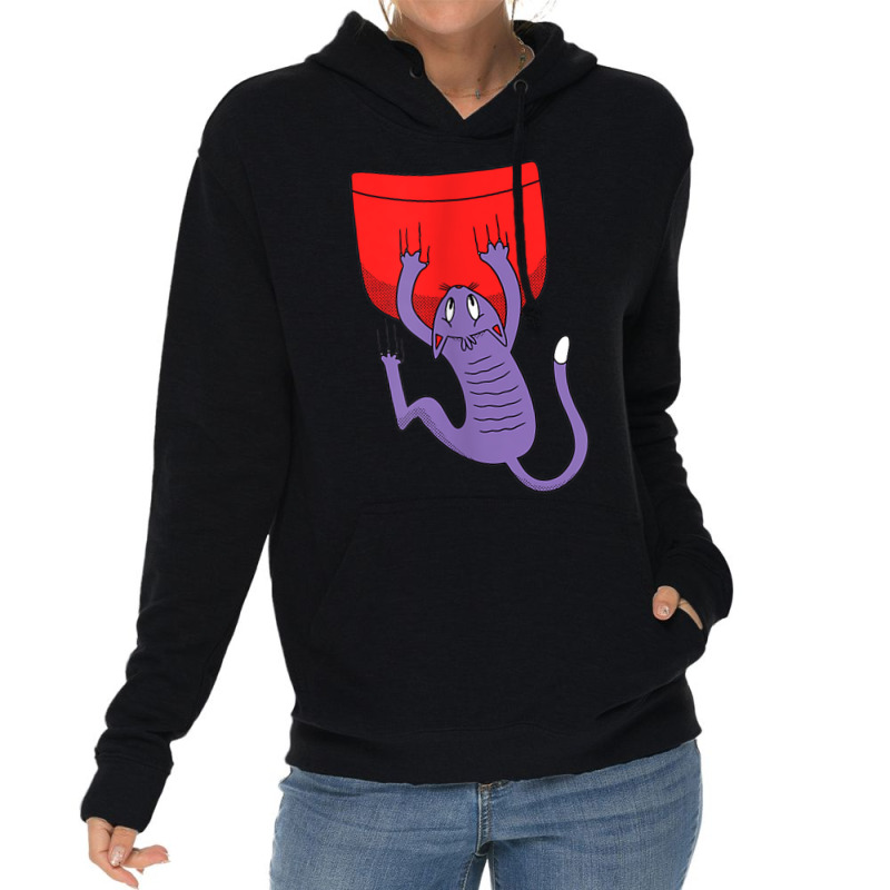 Funny Falling Cat Pocket Lightweight Hoodie by Fashzilla | Artistshot