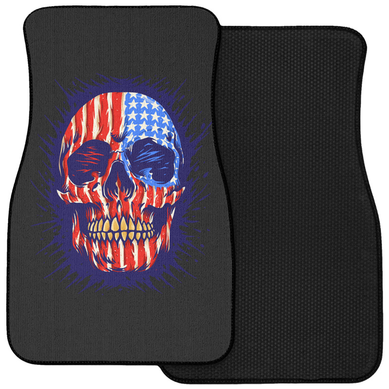 American Flag Skull, American Flag Skull Painting, American Flag Skull Front Car Mat | Artistshot