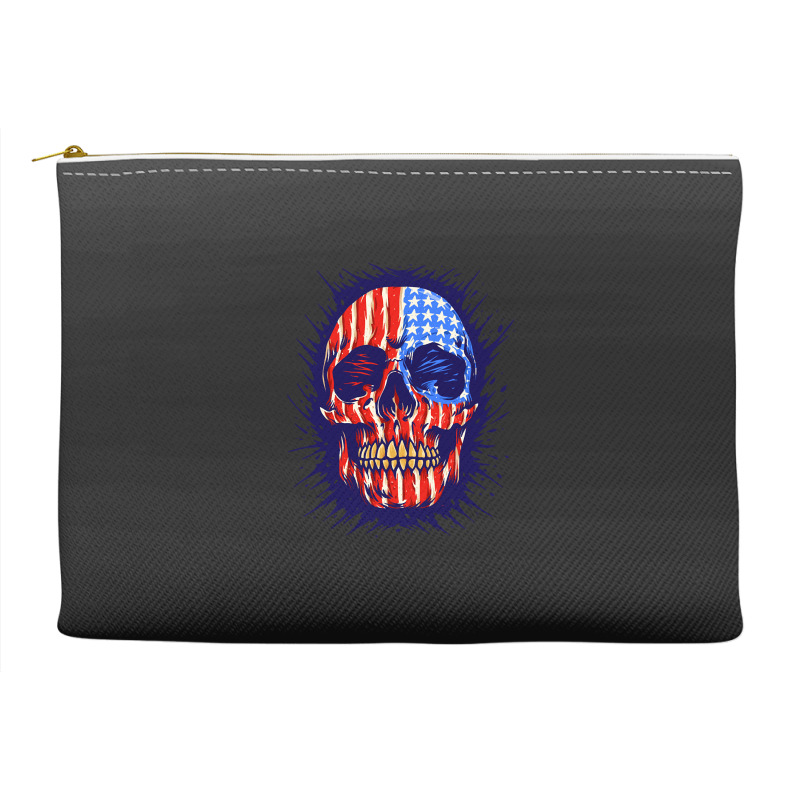 American Flag Skull, American Flag Skull Painting, American Flag Skull Accessory Pouches | Artistshot