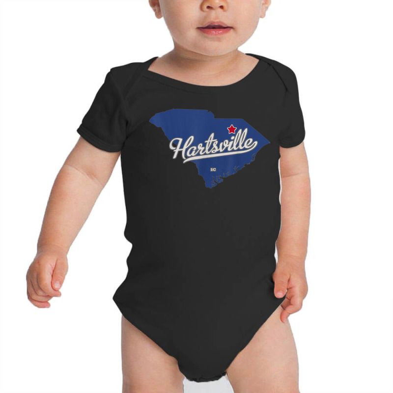 Hartsville South Carolina Sc Map Baby Bodysuit by Queens | Artistshot