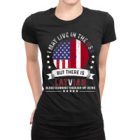 American Latvian Home In Us Patriot American Latvia Flag Ladies Fitted T-shirt | Artistshot