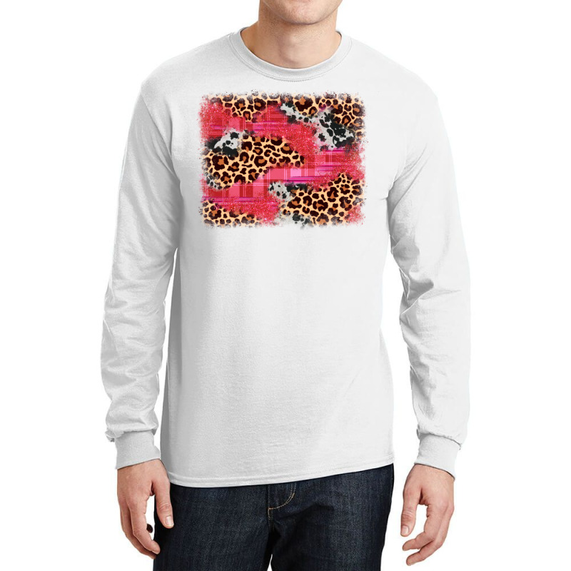 Valentine's Day Cowhide Leopard Background Long Sleeve Shirts | Artistshot