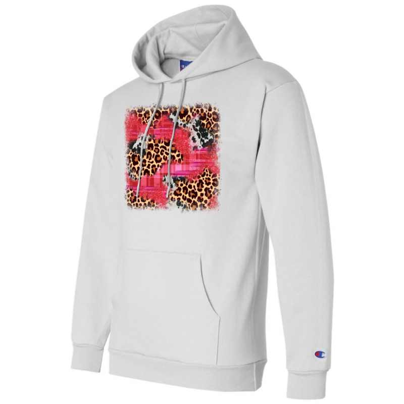 Valentine's Day Cowhide Leopard Background Champion Hoodie | Artistshot