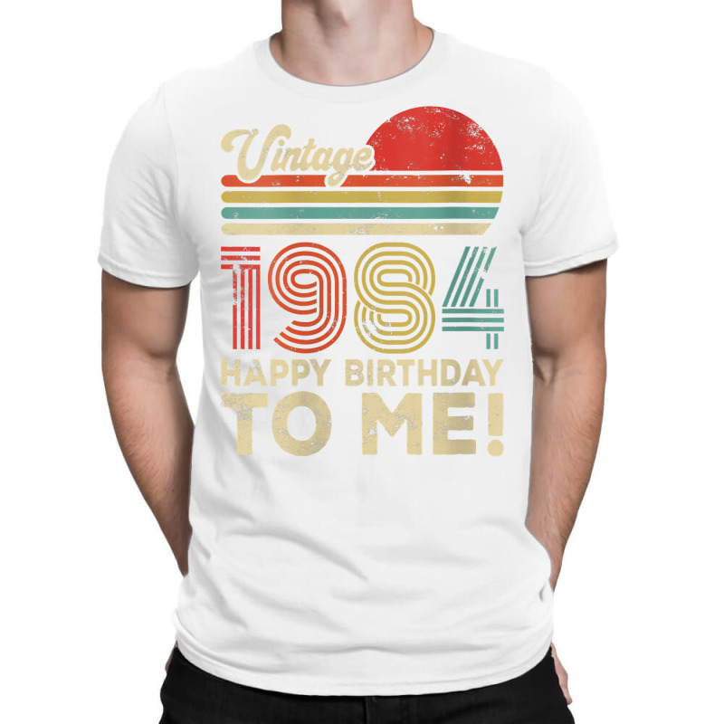 Womens 38 Year Old Vintage 1984 Happy Birthday To Me V Neck T Shirt T-shirt | Artistshot