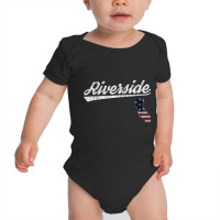 Retro Riverside California Usa Flag T Shirt Baby Bodysuit | Artistshot