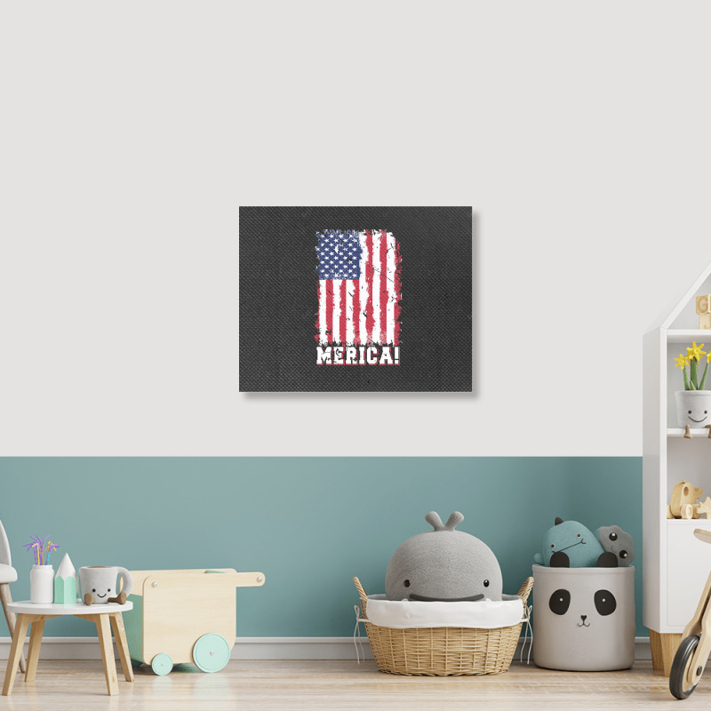 American Flag, American Flag Vintage, American Flag Art, American Flag Landscape Canvas Print | Artistshot