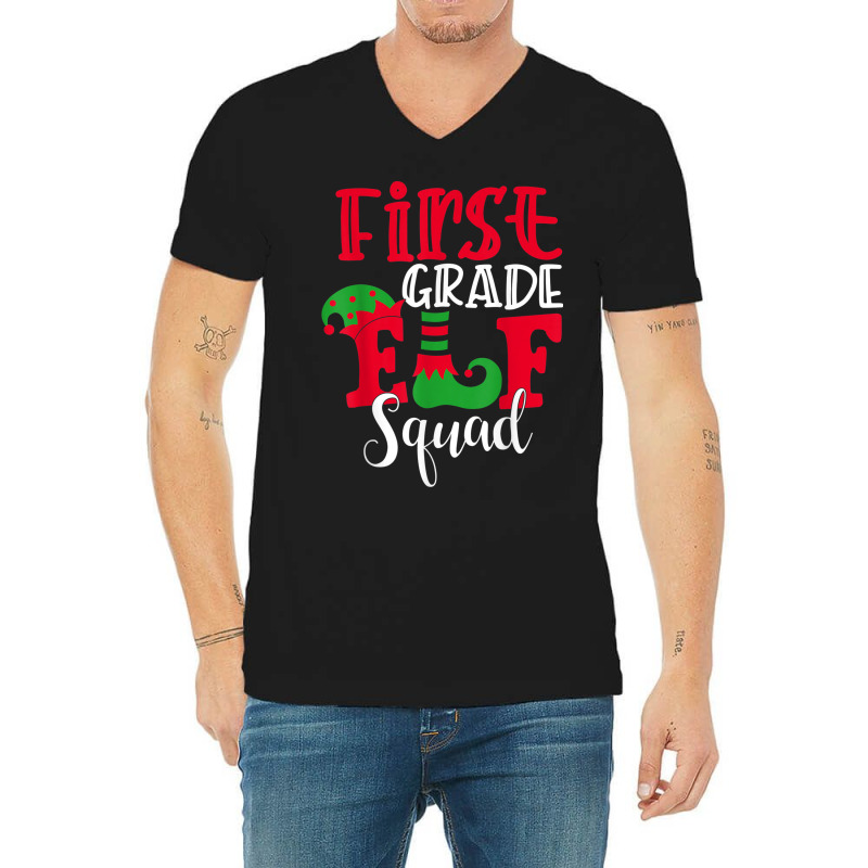 Elf Squad Fifth Grade Christmas Teacher Top Elf Squad Xmas V-neck Tee | Artistshot