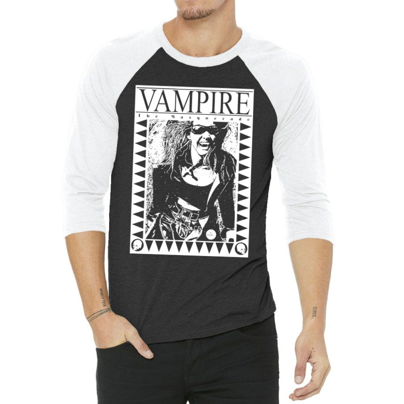 Retro Vampire The Masquerade Fitted 3/4 Sleeve Shirt by cm-arts | Artistshot