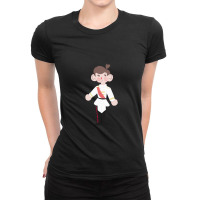 Roman Sanders Cartoon Standing Ladies Fitted T-shirt | Artistshot