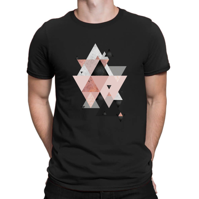 Geometric Compilation In Rose Gold And Blush Pink T-shirt | Artistshot