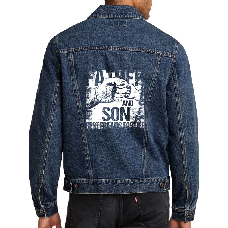 Father And Son Best Friends For Life Fist Bump Men Denim Jacket | Artistshot