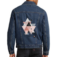 Geometric Compilation In Rose Gold And Blush Pink Men Denim Jacket | Artistshot