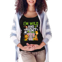 I'm Wild And Eight Zoo Birthday Family Safari Jungle Party Maternity Scoop Neck T-shirt | Artistshot