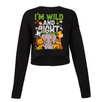 I'm Wild And Eight Zoo Birthday Family Safari Jungle Party Cropped Sweater | Artistshot