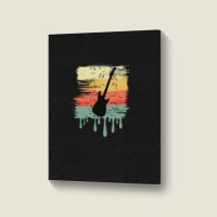 Bass Guitar Vintage Dripping Portrait Canvas Print | Artistshot