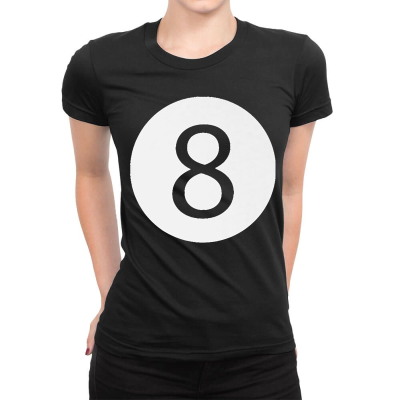 Black Billiard 8 Eight Ball Lazy Halloween Costume Funny Premium Ladies Fitted T-Shirt by RogerKyleFox | Artistshot