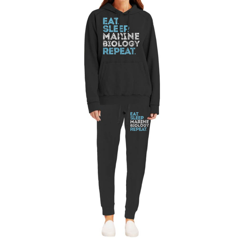 Eat Sleep Marine Biology Repeat Marine Biologist Distressed Hoodie & Jogger set by August | Artistshot