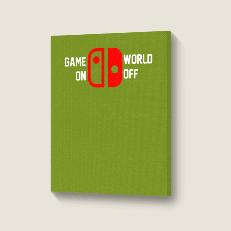 Game On World Off For Dark Portrait Canvas Print | Artistshot