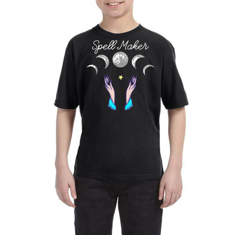 Spell Maker Pagan Witch Moon Phases Halloween Youth Tee by Color | Artistshot