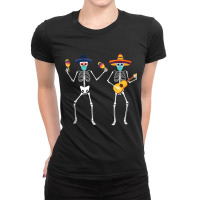 Dancing Skeleton Mask Dia De Los Muertos Calavera Day Dead Tank Top Ladies Fitted T-shirt | Artistshot