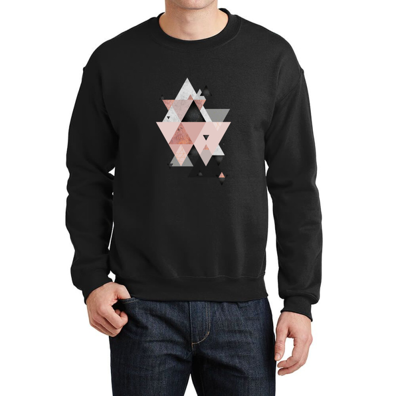 Geometric Compilation In Rose Gold And Blush Pink Crewneck Sweatshirt | Artistshot