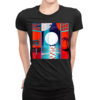 Japanese Vaporwave Futuristic Table Ladies Fitted T-shirt | Artistshot