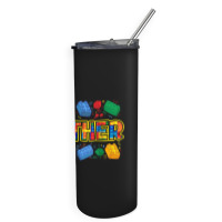 Brother Brick Builder Boy Master Builder Blocks Building Skinny Tumbler | Artistshot