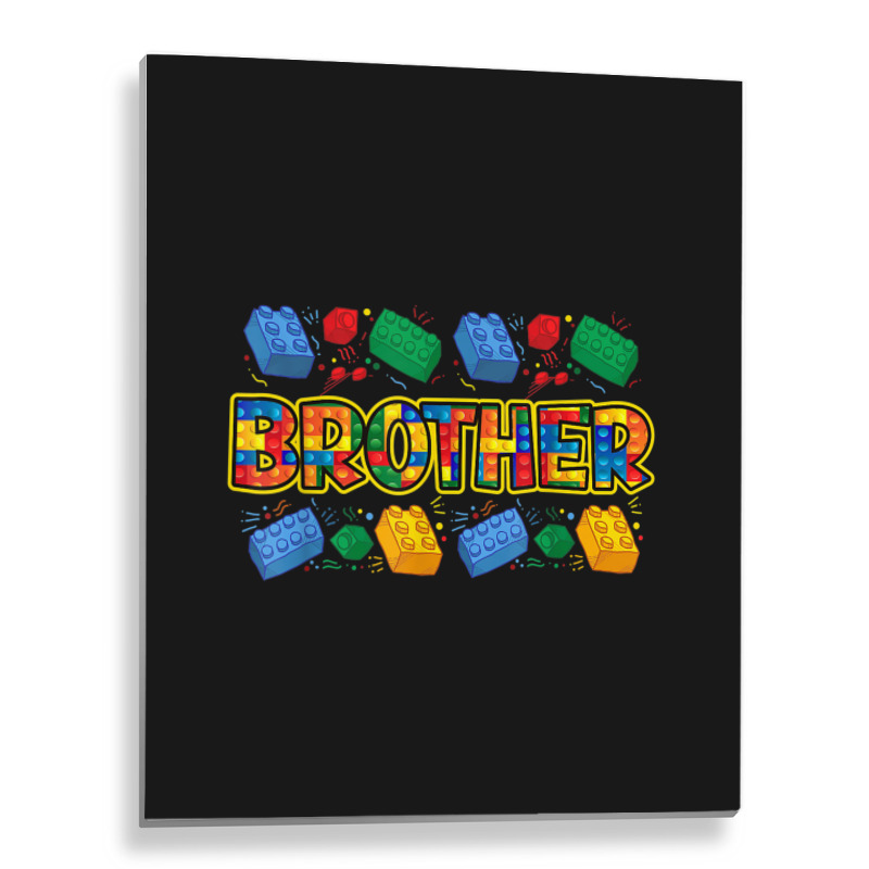 Brother Brick Builder Boy Master Builder Blocks Building Metal Print Vertical | Artistshot