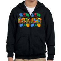 Brother Brick Builder Boy Master Builder Blocks Building Youth Zipper Hoodie | Artistshot