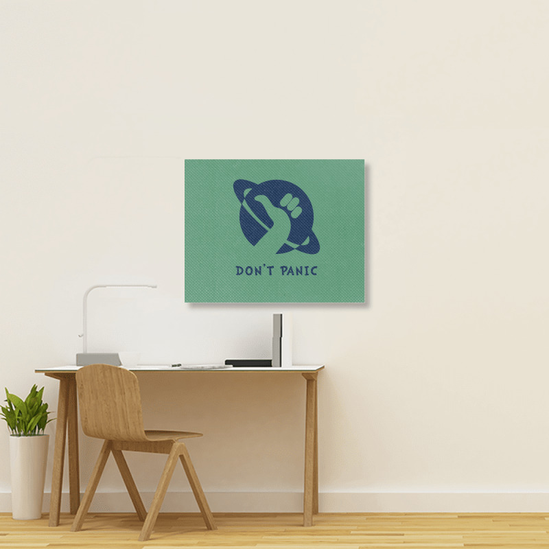 Space Dont Panic Landscape Canvas Print | Artistshot