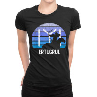 Vintage Ertugrul Horse Archer Kayi Flag Symbol Horseman Ladies Fitted T-shirt | Artistshot