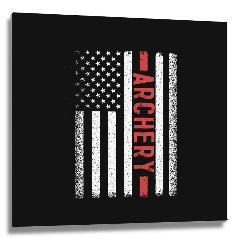 Archery American Flag, Archery American Flag Art, Archery American Fla Metal Print Square | Artistshot