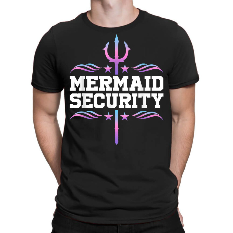 Mermaid Security Tees Mens Boys Swimmer Dad Merdad Trident T Shirt T-shirt | Artistshot