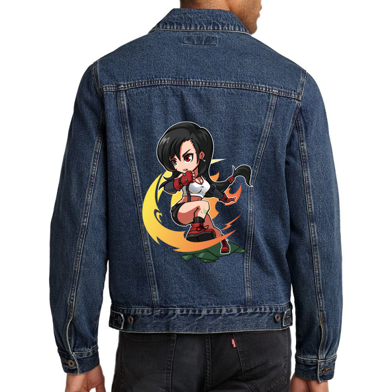 Tifa Cute Chibi Anime Final Fantas Men Denim Jacket by ElizabethTDuval | Artistshot